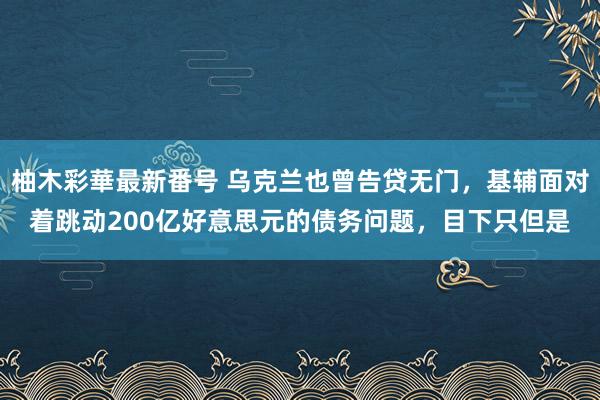 柚木彩華最新番号 乌克兰也曾告贷无门，基辅面对着跳动200亿好意思元的债务问题，目下只但是