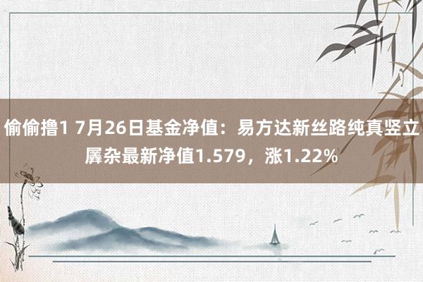 偷偷撸1 7月26日基金净值：易方达新丝路纯真竖立羼杂最新净值1.579，涨1.22%