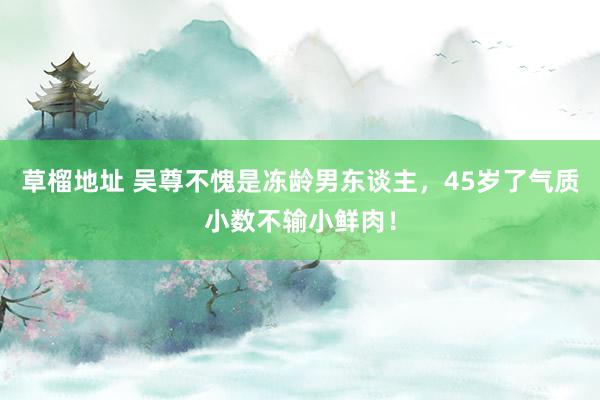 草榴地址 吴尊不愧是冻龄男东谈主，45岁了气质小数不输小鲜肉！