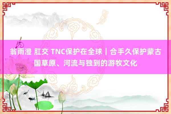 翁雨澄 肛交 TNC保护在全球｜合手久保护蒙古国草原、河流与独到的游牧文化