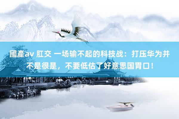 國產av 肛交 一场输不起的科技战：打压华为并不是很是，不要低估了好意思国胃口！