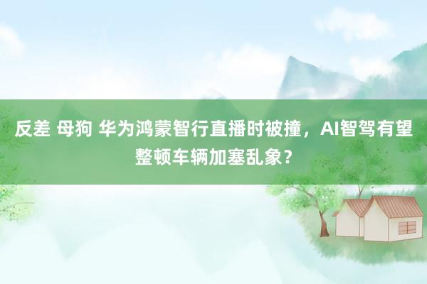 反差 母狗 华为鸿蒙智行直播时被撞，AI智驾有望整顿车辆加塞乱象？